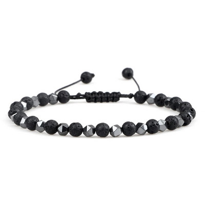 Ανδρικά βραχιόλια με χάντρες ακανόνιστου αιματίτη 4 χιλιοστών Φυσικό Tiger Eye Lava Stone Beads Βραχιόλια & βραχιόλια Γυναικεία Κλασικά κοσμήματα Pulsera
