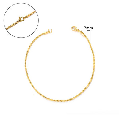 2–6 mm savītas virves ķēde, apaļa čūskas ķēde, nerūsējošā tērauda kaklarota vīriešiem, sievietēm, nekad neizbalināta, pielāgota juvelierizstrādājumu aksesuāru ķēde