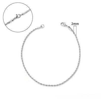 2–6 mm savītas virves ķēde, apaļa čūskas ķēde, nerūsējošā tērauda kaklarota vīriešiem, sievietēm, nekad neizbalināta, pielāgota juvelierizstrādājumu aksesuāru ķēde