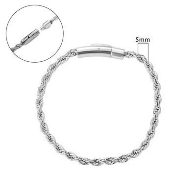 2–6 mm savītas virves ķēde, apaļa čūskas ķēde, nerūsējošā tērauda kaklarota vīriešiem, sievietēm, nekad neizbalināta, pielāgota juvelierizstrādājumu aksesuāru ķēde