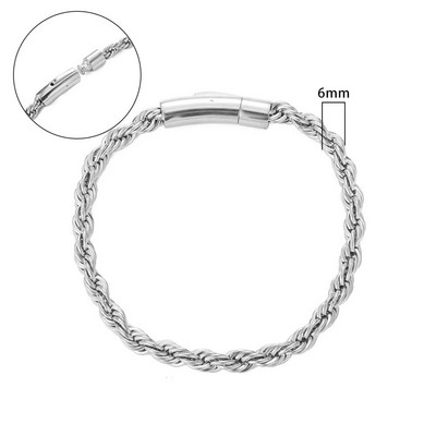 2–6 mm savītas virves ķēde, apaļa čūskas ķēde, nerūsējošā tērauda kaklarota vīriešiem, sievietēm, nekad neizbalināta, pielāgota juvelierizstrādājumu aksesuāru ķēde