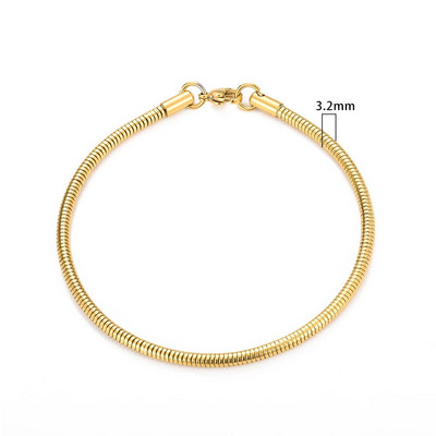 2–6 mm savītas virves ķēde, apaļa čūskas ķēde, nerūsējošā tērauda kaklarota vīriešiem, sievietēm, nekad neizbalināta, pielāgota juvelierizstrādājumu aksesuāru ķēde