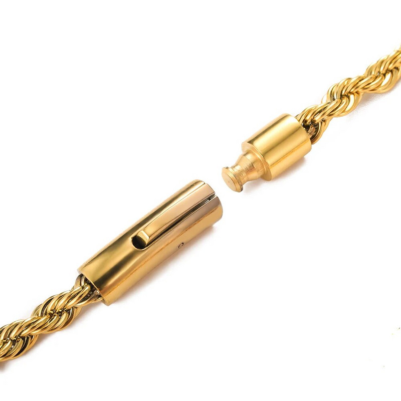 2–6 mm savītas virves ķēde, apaļa čūskas ķēde, nerūsējošā tērauda kaklarota vīriešiem, sievietēm, nekad neizbalināta, pielāgota juvelierizstrādājumu aksesuāru ķēde