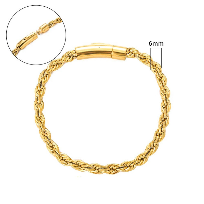 2–6 mm savītas virves ķēde, apaļa čūskas ķēde, nerūsējošā tērauda kaklarota vīriešiem, sievietēm, nekad neizbalināta, pielāgota juvelierizstrādājumu aksesuāru ķēde