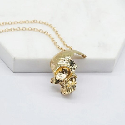 Hip Hop Retro pussejas galvaskausa kaklarota vīriešiem Gothic punk vīriešu skelets kulons Modes personība Helovīna rotaslietas dāvanas