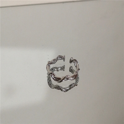 Punk Harajuku Goth Thorns Melns Sudraba Krāsa Neregulārs Sirds krusts Atvērts Gredzens Sievietēm Vīrieši Mīļākais Vintage 90s Y2K Grunge Jewelry