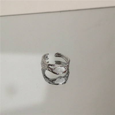 Punk Harajuku Goth Thorns Melns Sudraba Krāsa Neregulārs Sirds krusts Atvērts Gredzens Sievietēm Vīrieši Mīļākais Vintage 90s Y2K Grunge Jewelry