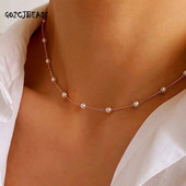 Pērļu kaklarota sievietēm Modes atslēgas kaula ķēde meitenei dāvanu ballīte vienkāršas rotaslietas, pērļu kaklarotas, sieviete