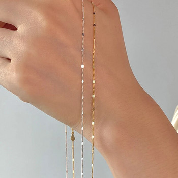 Ασημένιο 925 ασπρόμαυρο νέο κολιέ Δίσκος αλυσίδα κλείδας απλή γυμνή αλυσίδα Πολυλειτουργικό δώρο για γυναικεία κοσμήματα