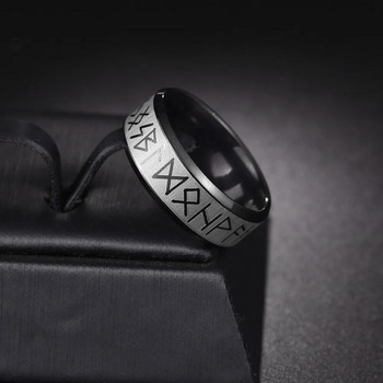 Ανδρικό δαχτυλίδι από ανοξείδωτο ατσάλι σε στυλ μόδας ΑΝΤΡΙΚΟ Δαχτυλίδι με διπλό γράμμα λέξεις ρούνων Odin Norse Viking Amulet RETRO Δαχτυλίδια