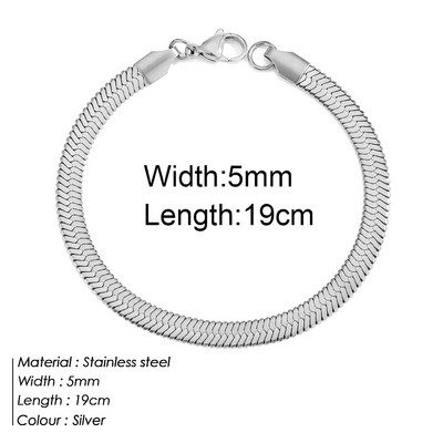 Klasszikus kígyó lánc karkötő női trend szélesség 3/4/5mm acél színű 316L rozsdamentes acél karkötő női ékszer ajándék