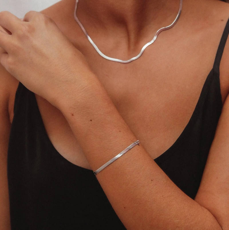 Klasszikus kígyó lánc karkötő női trend szélesség 3/4/5mm acél színű 316L rozsdamentes acél karkötő női ékszer ajándék