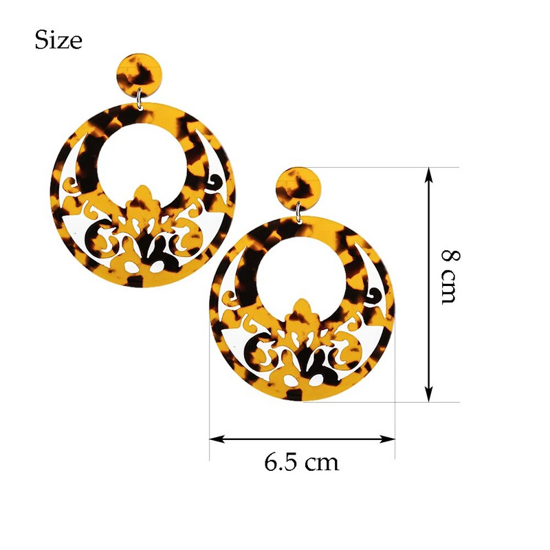 Nova modna viseća naušnica Šareni nakit od acetata Etničke naušnice od kornjačevine Ženske naušnice Flamenco plesačice Dodaci Veleprodaja