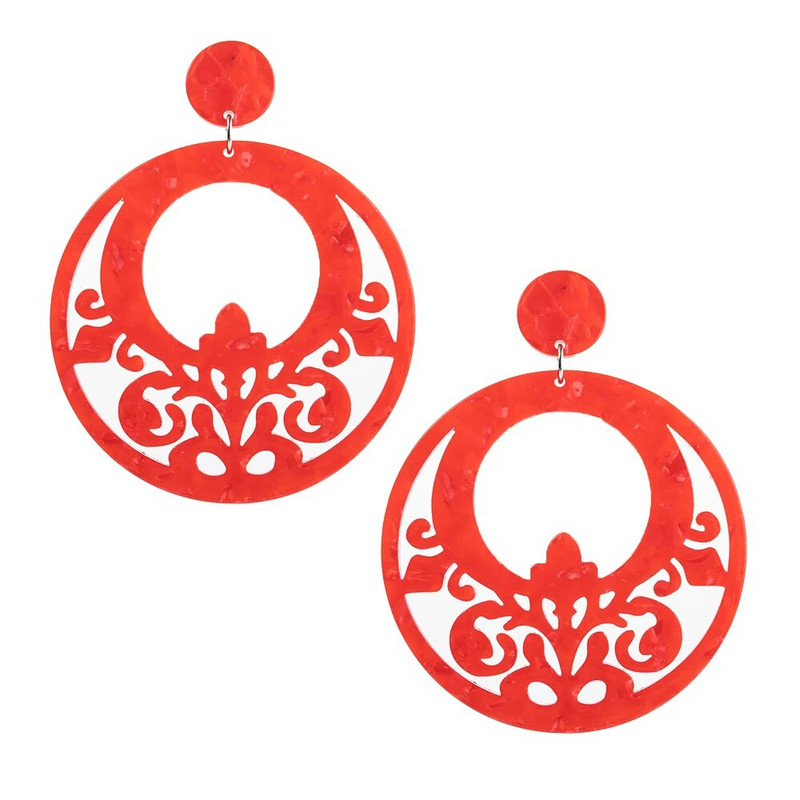 Nova modna viseća naušnica Šareni nakit od acetata Etničke naušnice od kornjačevine Ženske naušnice Flamenco plesačice Dodaci Veleprodaja