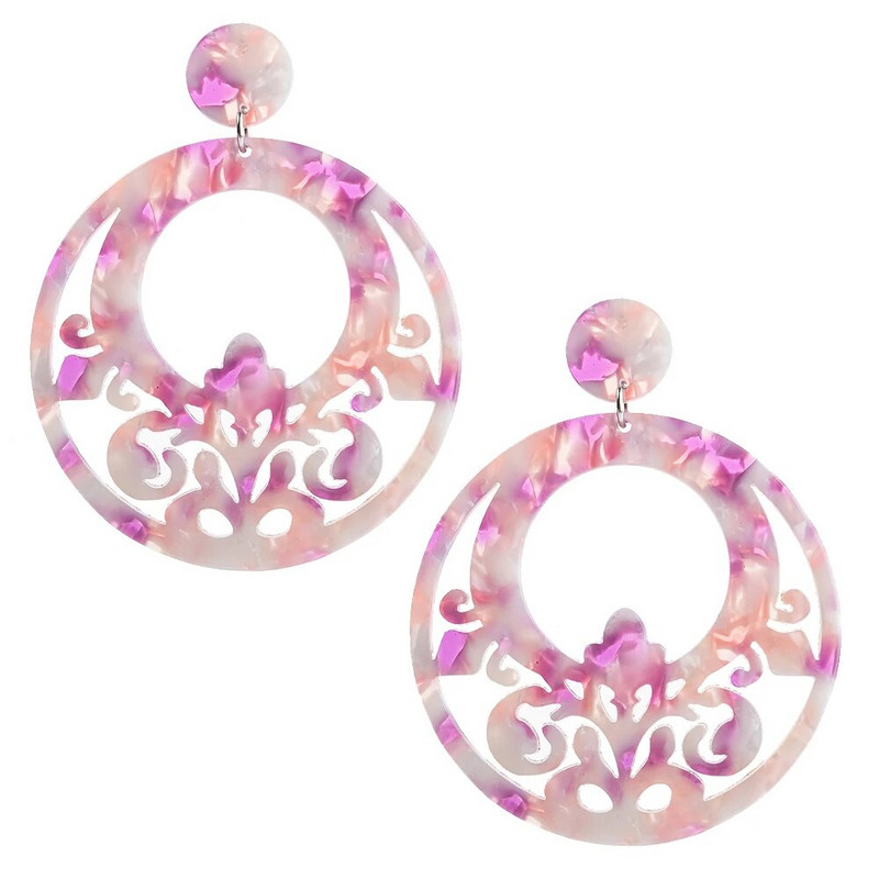 Nova modna viseća naušnica Šareni nakit od acetata Etničke naušnice od kornjačevine Ženske naušnice Flamenco plesačice Dodaci Veleprodaja