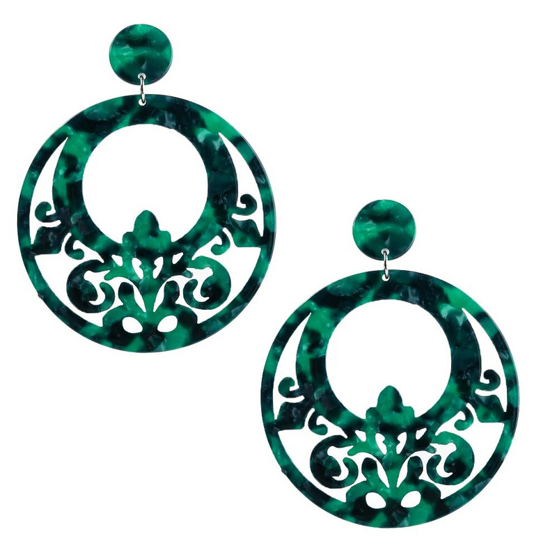 Nova modna viseća naušnica Šareni nakit od acetata Etničke naušnice od kornjačevine Ženske naušnice Flamenco plesačice Dodaci Veleprodaja