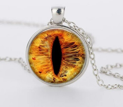 Red Cat Eye Kaklarota Charms Dragon Eyes Foto stikls Cabochon Pendnat Handmade Black Chain Kaklarotas Sieviešu Vīriešu Rotaslietas