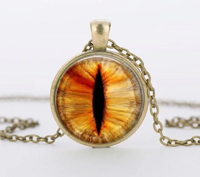 Red Cat Eye Kaklarota Charms Dragon Eyes Foto stikls Cabochon Pendnat Handmade Black Chain Kaklarotas Sieviešu Vīriešu Rotaslietas