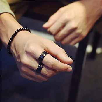 Somen Rings Ανδρικό Μαύρο Κεραμικό Δαχτυλίδι Βουρτσισμένο 8mm/6mm/4mm Lovers Wedding Band Δαχτυλίδι αρραβώνων Ματ Ανδρικό κόσμημα Bague Homme
