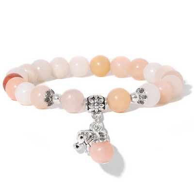 Γυναικεία τυχερή μπλε χάντρες αμαζονίτης μεταλλικό βραχιόλι γούρι ελέφαντα για γυναίκες γυναικείο βραχιόλι κοσμήματα δώρα dropshipping χονδρική