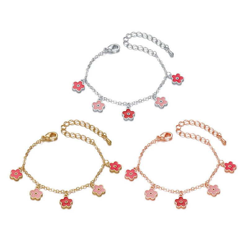 Narukvice Pet cvjetova Privjesci za djevojčice Pokloni Najbolja prijateljica Romantična mala i šik slatkoća Ljupka modna dječja kombinacija