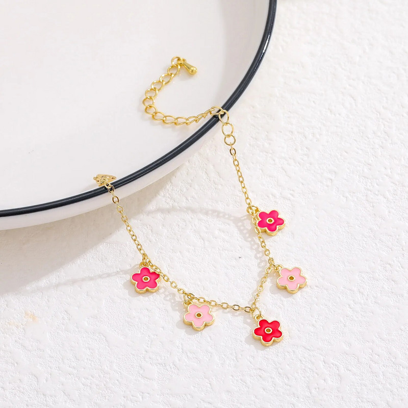 Narukvice Pet cvjetova Privjesci za djevojčice Pokloni Najbolja prijateljica Romantična mala i šik slatkoća Ljupka modna dječja kombinacija