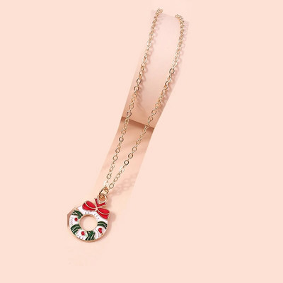 3 buc 4 buc Colier de Crăciun email Clopot de copac de Crăciun Moș Crăciun fulg de nea Colier Pandantive pentru femei Bărbați Cadouri Set de bijuterii la modă