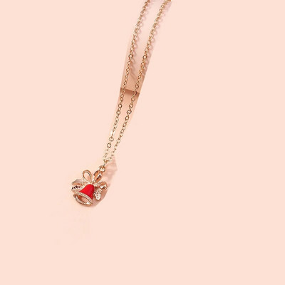 3 buc 4 buc Colier de Crăciun email Clopot de copac de Crăciun Moș Crăciun fulg de nea Colier Pandantive pentru femei Bărbați Cadouri Set de bijuterii la modă