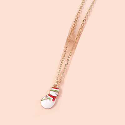 3 buc 4 buc Colier de Crăciun email Clopot de copac de Crăciun Moș Crăciun fulg de nea Colier Pandantive pentru femei Bărbați Cadouri Set de bijuterii la modă