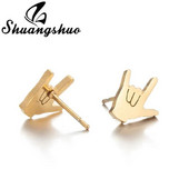 Šuanšuo unikālie modes roku žesti mīlestības auskari nerūsējošā tērauda auskari saderināšanās rotaslietas sieviešu mīļotājiem labākā dāvana