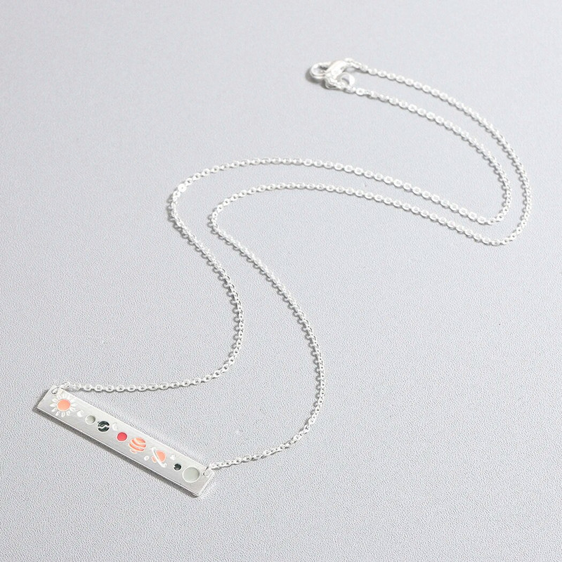 Kinital nerūdijančio plieno astronomija Mėnulio fazės pakabukai karoliai moterims Galaxy Choker grandinės juostos karoliai Bijoux Femme