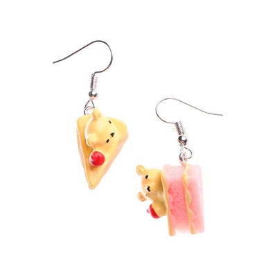 Vasaras smieklīgi, gudri ēdieni kūka virtuļi Auskari Modes sievietes meitenes unikāli saldi ēdieni auskari ģeometriski ballītēm rotaslietas dāvana