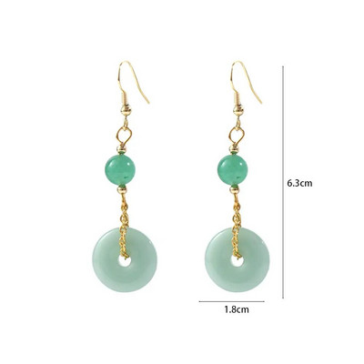 Γυναικείο κρεμαστό κρεμαστό σκουλαρίκι κρεμαστό σκουλαρίκι Hetian Jade Charms Κινέζικα σκουλαρίκια ιδιοσυγκρασία Κομψό άγκιστρο αυτιού Cheongsam κοσμήματα αξεσουάρ