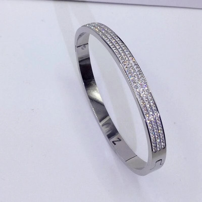 New Fashion Classic γυναικείο βραχιόλι από τιτάνιο από ατσάλι, απλό βραχιόλι από ανοξείδωτο ατσάλι 3 χρωμάτων