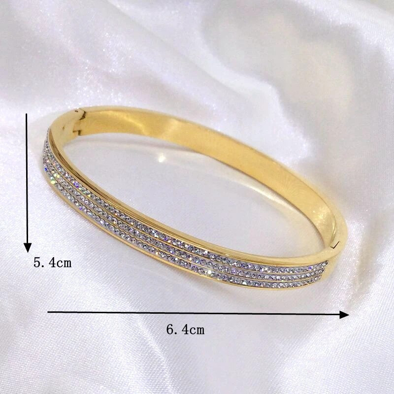 New Fashion Classic γυναικείο βραχιόλι από τιτάνιο από ατσάλι, απλό βραχιόλι από ανοξείδωτο ατσάλι 3 χρωμάτων