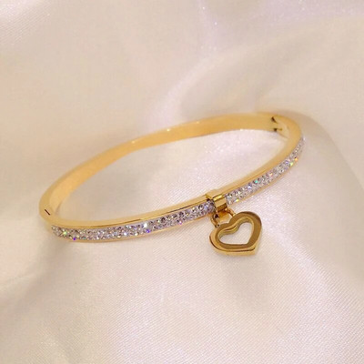 új divat Titán acél Klasszikus szerelmes karkötő , Egyszerű női rozsdamentes acél karkötők