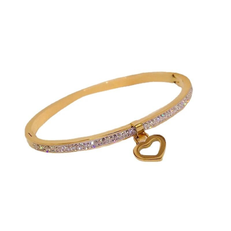 új divat Titán acél Klasszikus szerelmes karkötő , Egyszerű női rozsdamentes acél karkötők