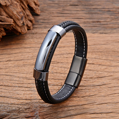 Natūralaus hematito rožinės spalvos krištolo tigro akies apyrankės vyriškos papuošalai pintos odos rankų darbo vyriškos apyrankės Nauja 2022 m.