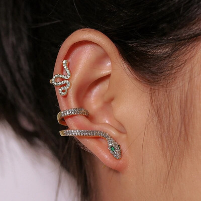 Fahion Cool Snake Shape Ear Stud Ear Cuff Sieviešu auskari Ausu kauli Klips Sievietēm Bijoux Juvelierizstrādājumi Dāvanu piegāde