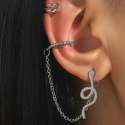 Fahion Cool Snake Shape Ear Stud Ear Cuff Sieviešu auskari Ausu kauli Klips Sievietēm Bijoux Juvelierizstrādājumi Dāvanu piegāde