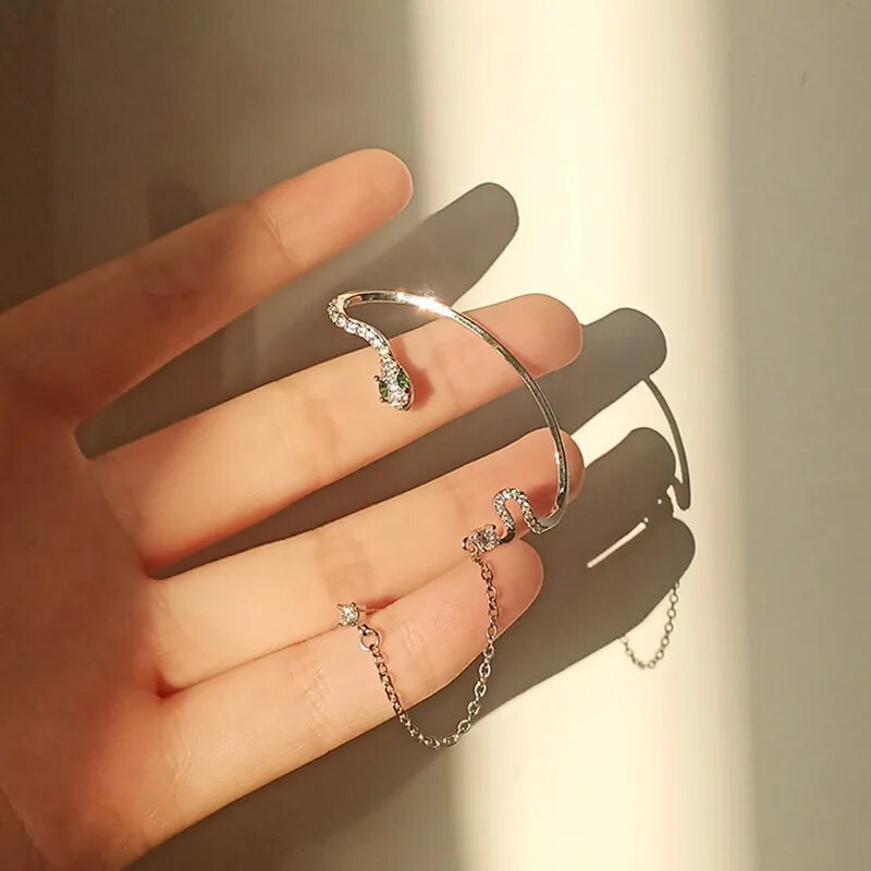 Fahion Cool Snake Shape Ear Stud Ear Cuff Sieviešu auskari Ausu kauli Klips Sievietēm Bijoux Juvelierizstrādājumi Dāvanu piegāde