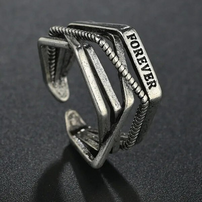 Gotički posrebreni retro punk hip-hop šuplji križni prsten prstenovi za otvaranje Nakit Poklon za muškarce Žene Vintage uniseks nakit