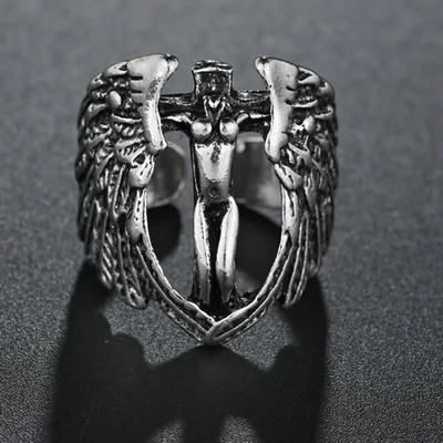 Gotički posrebreni retro punk hip-hop šuplji križni prsten prstenovi za otvaranje Nakit Poklon za muškarce Žene Vintage uniseks nakit