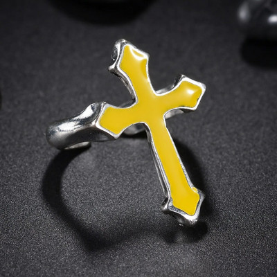 Gotički posrebreni retro punk hip-hop šuplji križni prsten prstenovi za otvaranje Nakit Poklon za muškarce Žene Vintage uniseks nakit