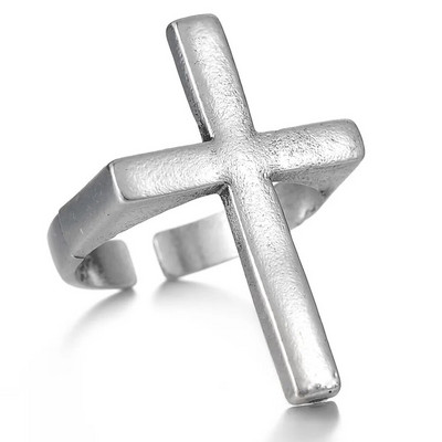 Gotički posrebreni retro punk hip-hop šuplji križni prsten prstenovi za otvaranje Nakit Poklon za muškarce Žene Vintage uniseks nakit