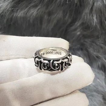 Ch crosin personality Cross Sterling Silver Ring мъже и жени любители модерен ретро тайландски сребърен пръстен от вечен ратан пръстен