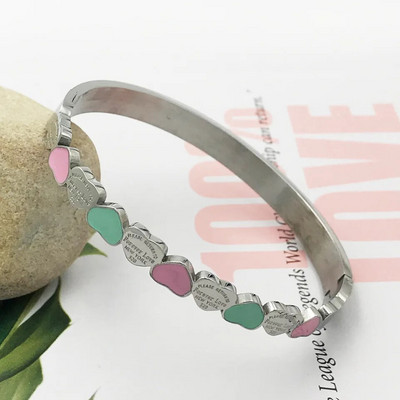 Jaunas Sweet Heart Charm aproču rokassprādzes meitenēm ar nerūsējošā tērauda apzeltījumu 7 mm platums, grezna aproce, kāzu sieviešu mīlestība rotaslietas