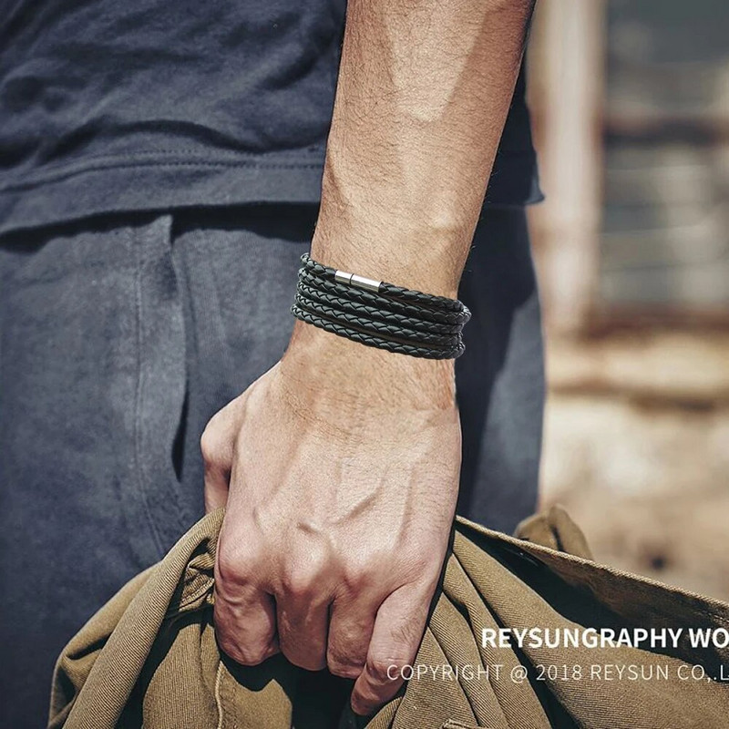 TYO modes 5 slāņu ādas rokassprādzes un šarmu rokassprādzes, rokām darinātas, apaļas virves, pagriežamas sprādzes aproce sievietēm vīriešiem zemas cenas vairumtirdzniecība