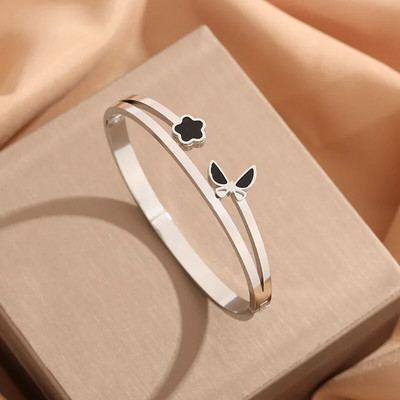 Divatos Butterfly fekete kagyló kivágású sokoldalú karkötő nőknek