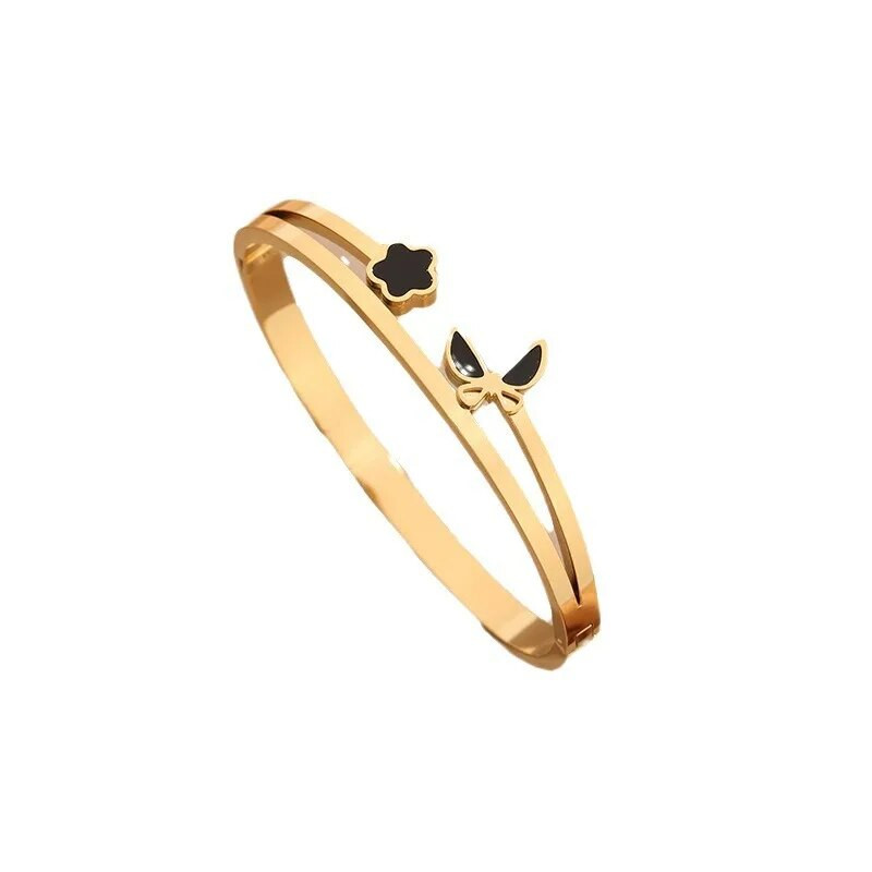 Divatos Butterfly fekete kagyló kivágású sokoldalú karkötő nőknek